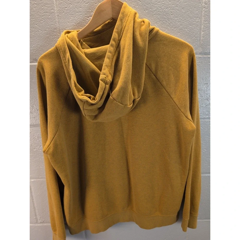 Nike Hoodie Sweatshirt Women's Size Large Mustard Yellow Kangaroo Pockets Gym